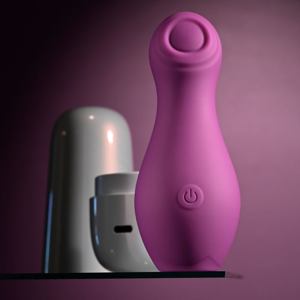 Playboy Pleasure The Jet Set - Tapping Stimulator With Charging Case - Purple