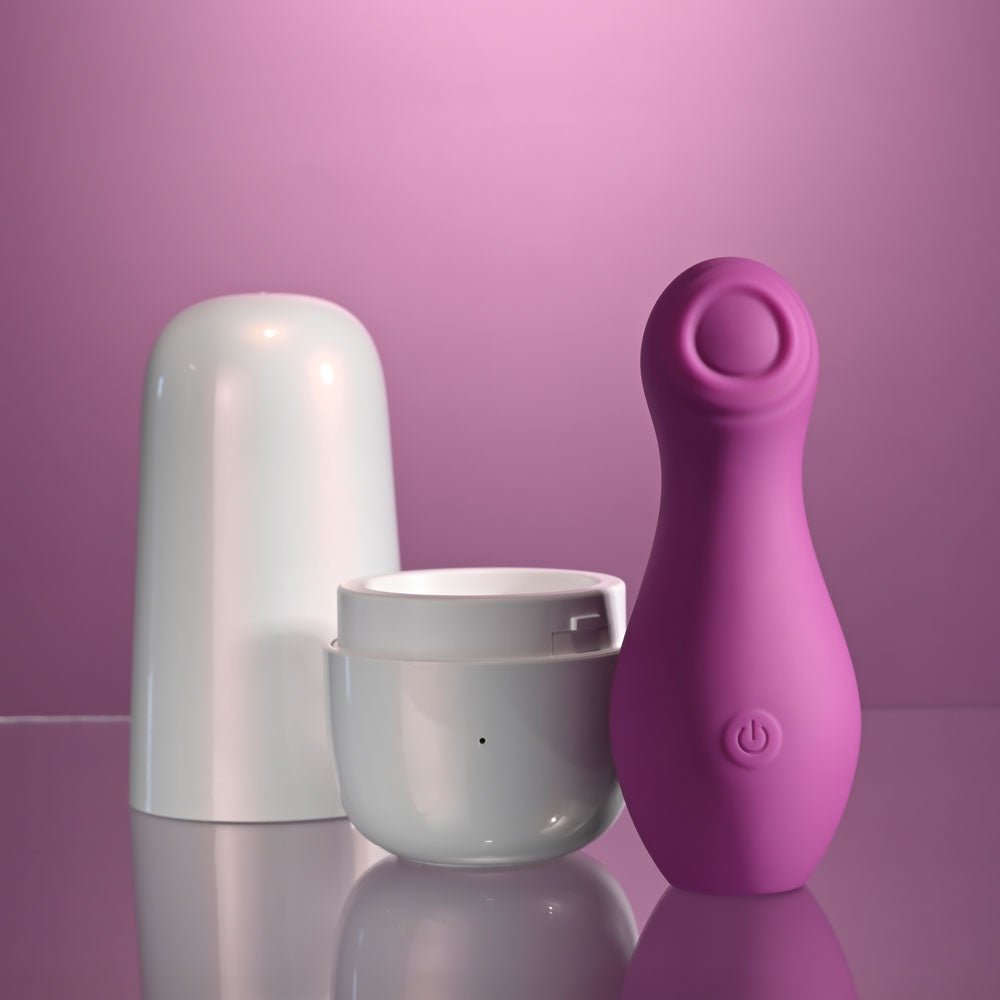 Playboy Pleasure The Jet Set - Tapping Stimulator With Charging Case - Purple