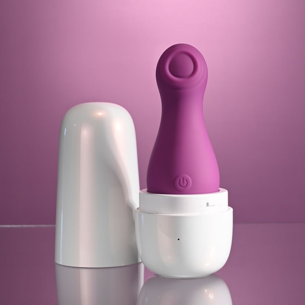 Playboy Pleasure The Jet Set - Tapping Stimulator With Charging Case - Purple