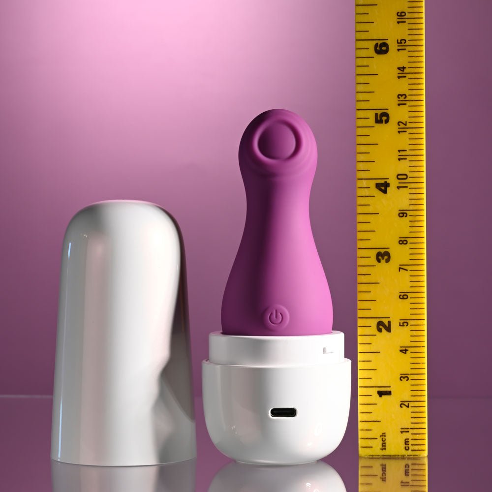 Playboy Pleasure The Jet Set - Tapping Stimulator With Charging Case - Purple