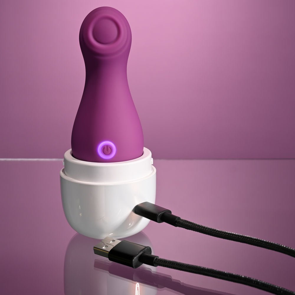 Playboy Pleasure The Jet Set - Tapping Stimulator With Charging Case - Purple