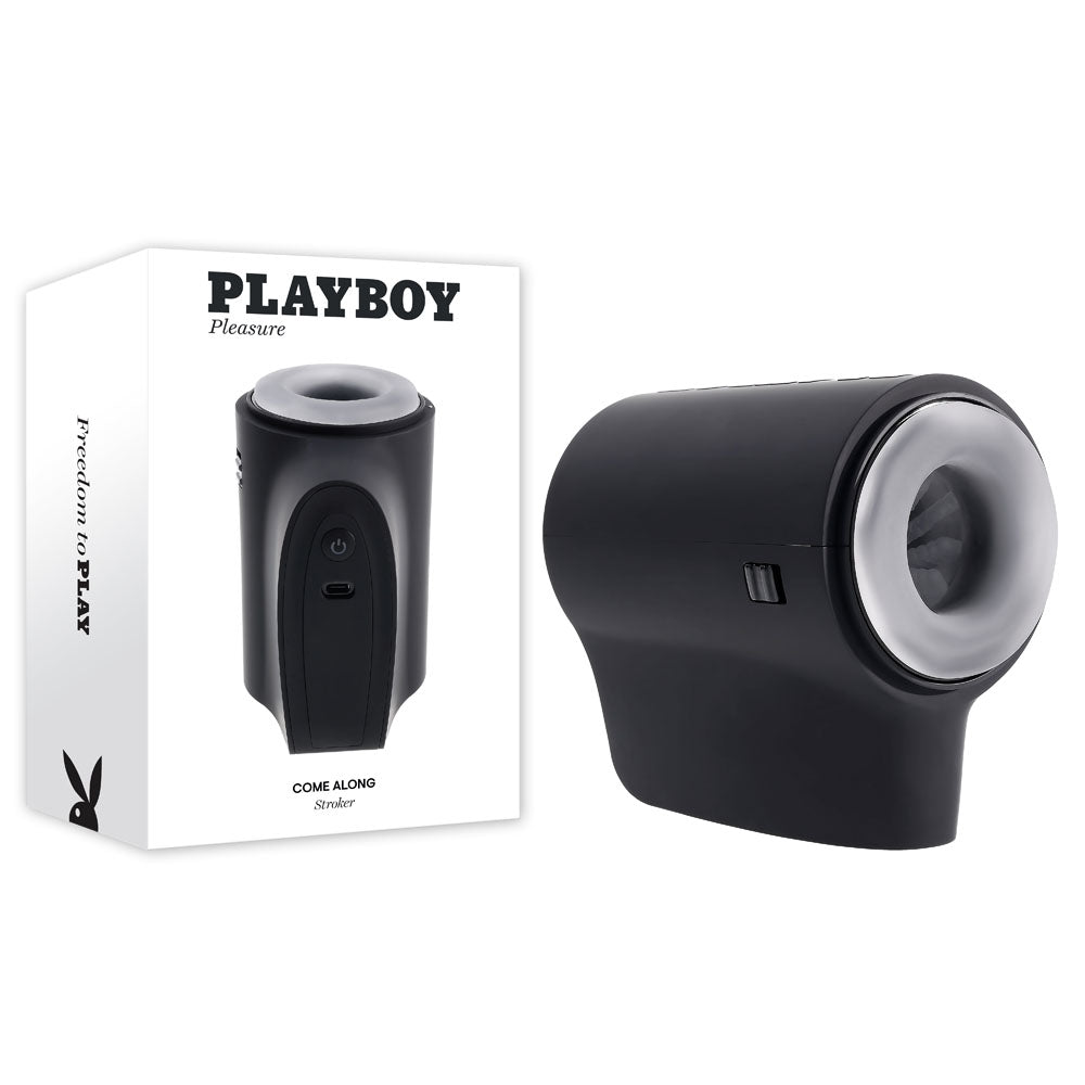 Playboy Pleasure Come Along - Vibrating Stroker - Black