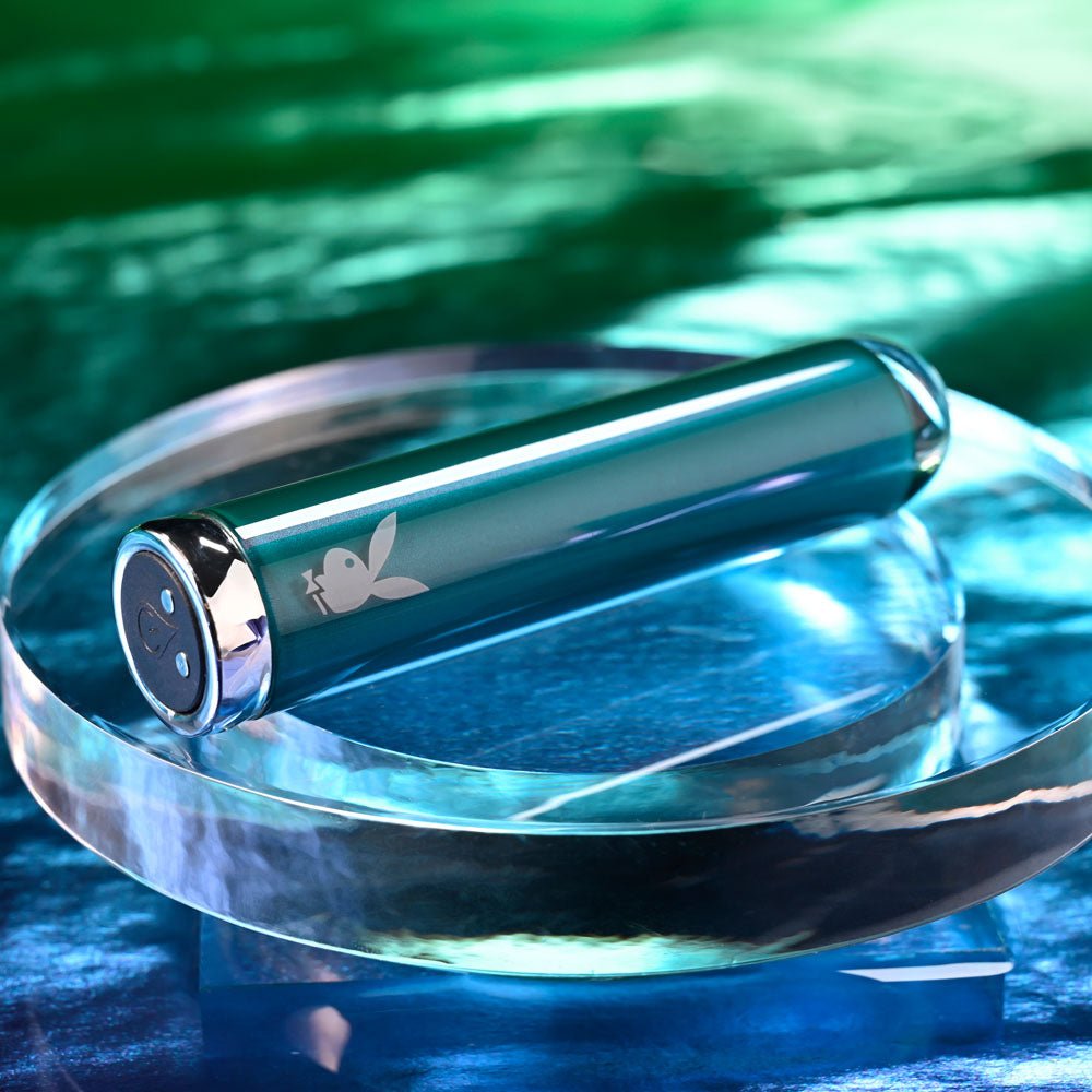 Playboy Pleasure Emerald - Glass Tipped Bullet - Blue