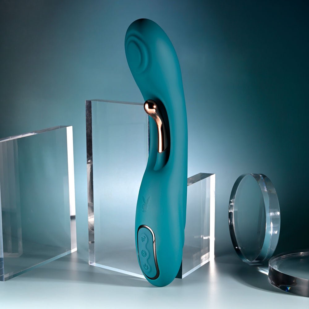 Playboy Pleasure Aurelie Vibrator with Internal Flicker - Green