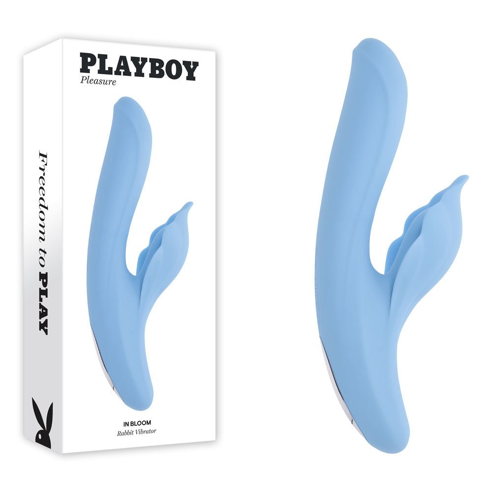 Playboy Pleasure In Bloom Thrusting Tapping Heating Vibrator - Blue