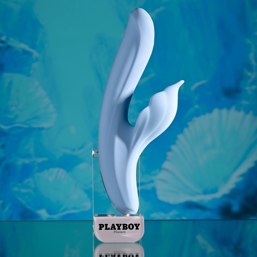 Playboy Pleasure In Bloom Thrusting Tapping Heating Vibrator - Blue