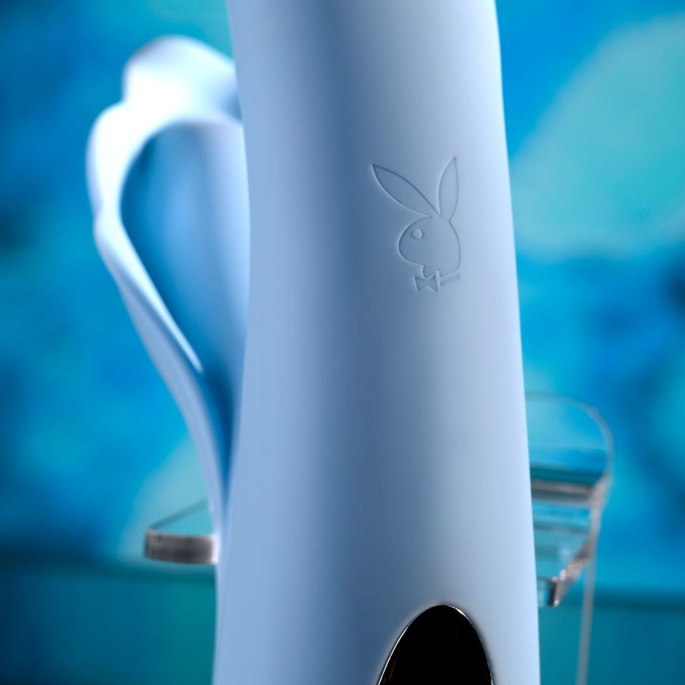 Playboy Pleasure In Bloom Thrusting Tapping Heating Vibrator - Blue