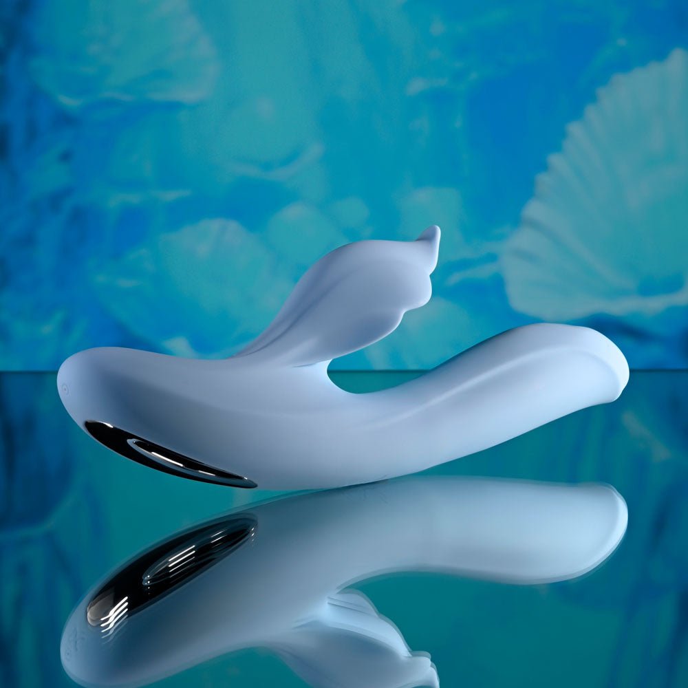 Playboy Pleasure In Bloom Thrusting Tapping Heating Vibrator - Blue