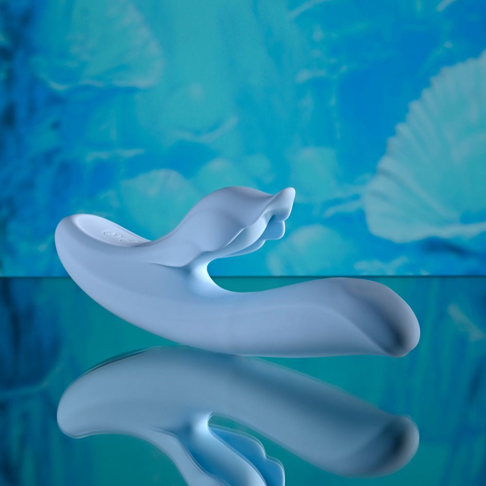 Playboy Pleasure In Bloom Thrusting Tapping Heating Vibrator - Blue