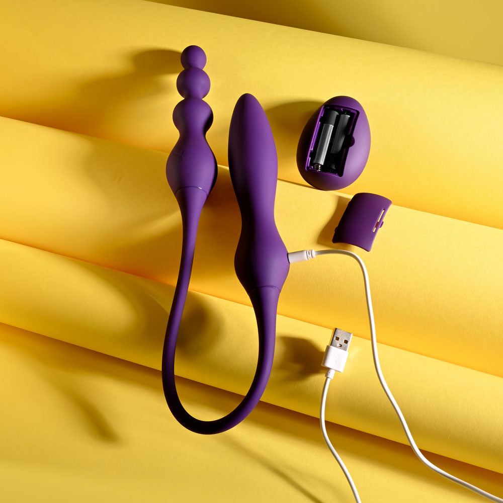Playboy Pleasure This & That Flexible Dual Ended Vibrator - Purple