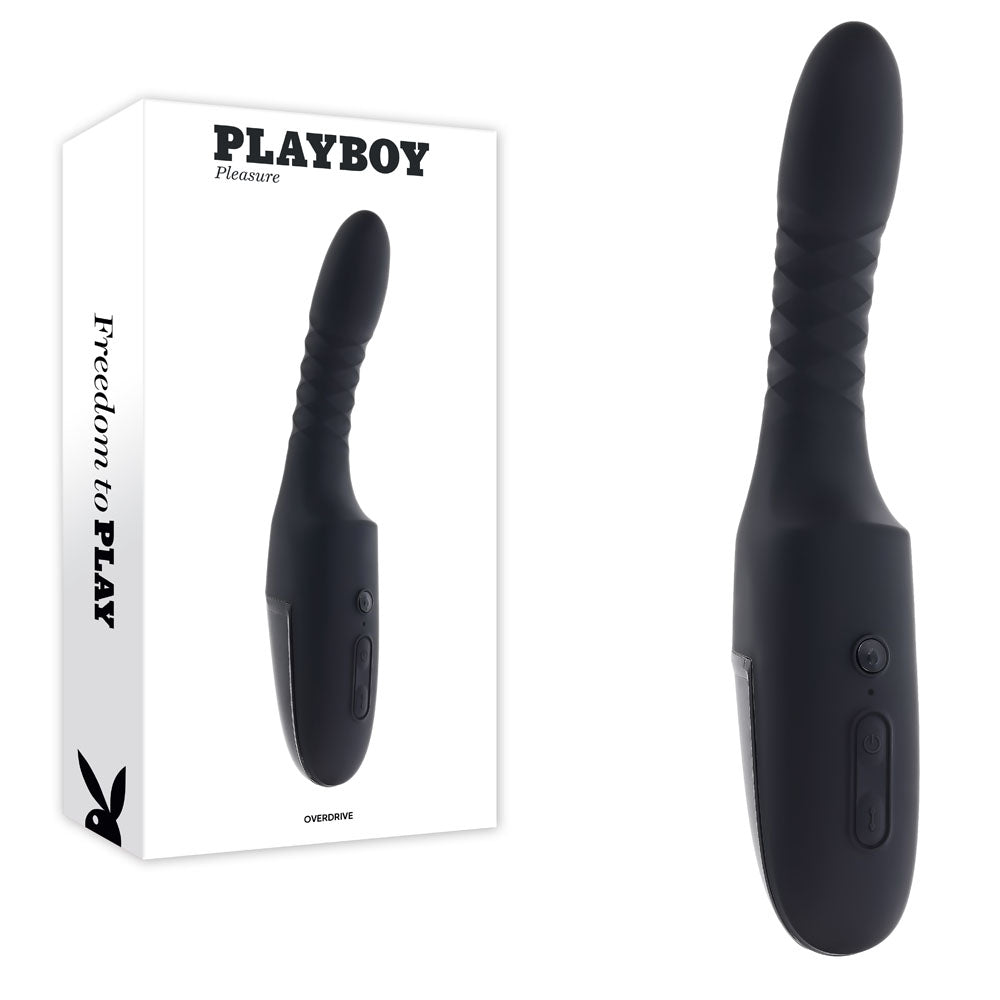 Playboy Pleasure Overdrive Thrusting Vibrator - Black