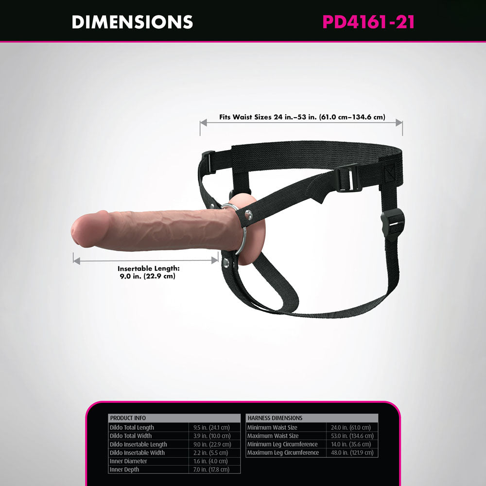 Fantasy X-Tensions Elite 9 Inch Silicone Hollow Strap-On - Flesh