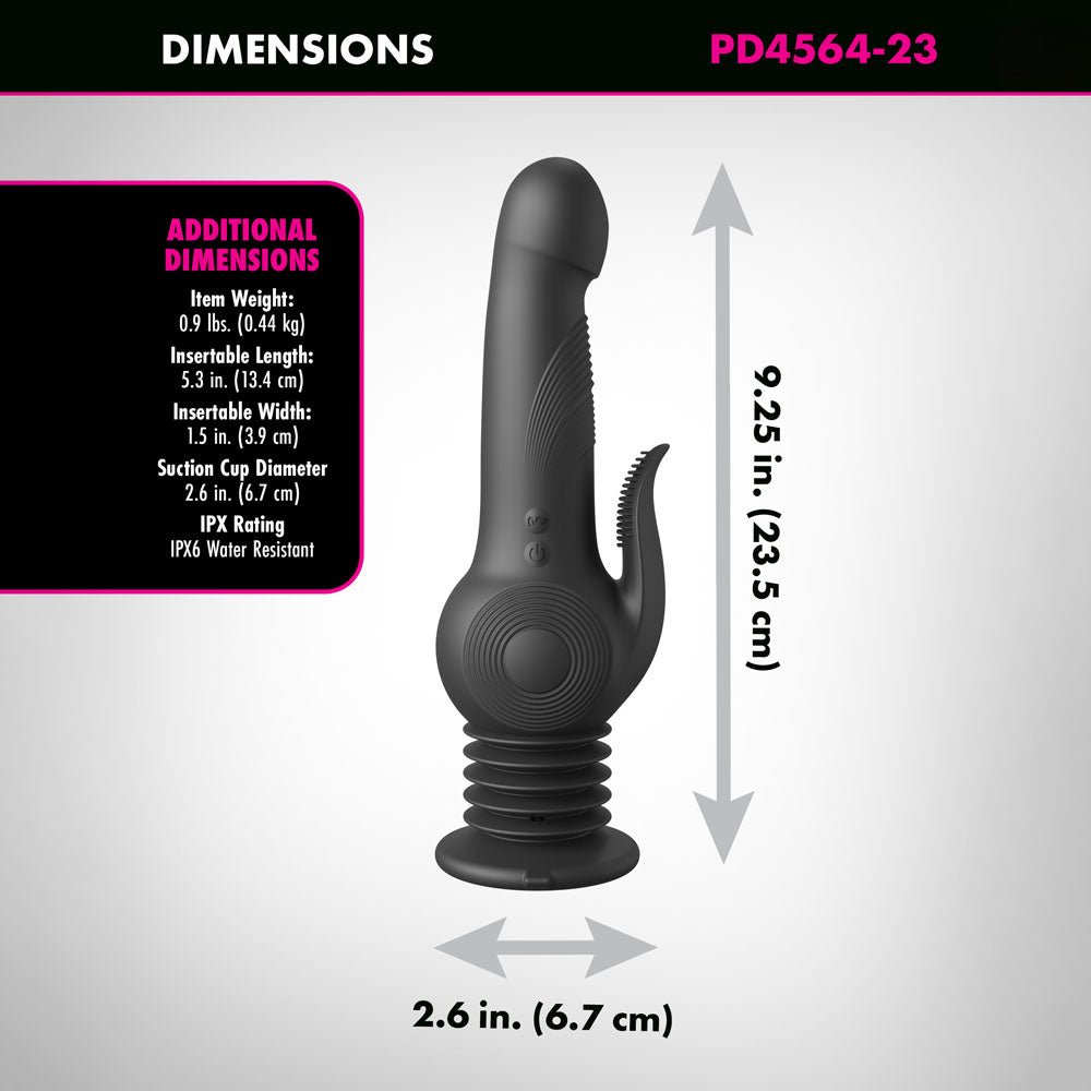 Fetish Fantasy Series Pogo Thruster Rabbit Vibrator - Black