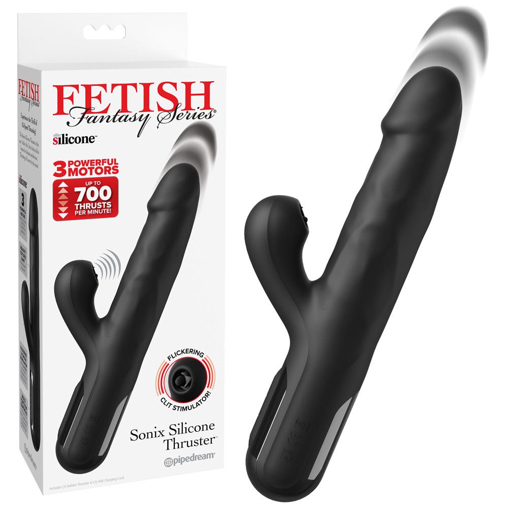 Fetish Fantasy Series Sonix Thruster Rabbit Vibrator - Black