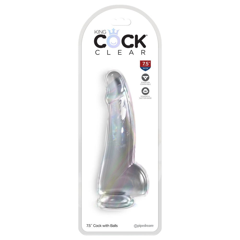 King Cock Clear 7.5 Inch Dong with Balls