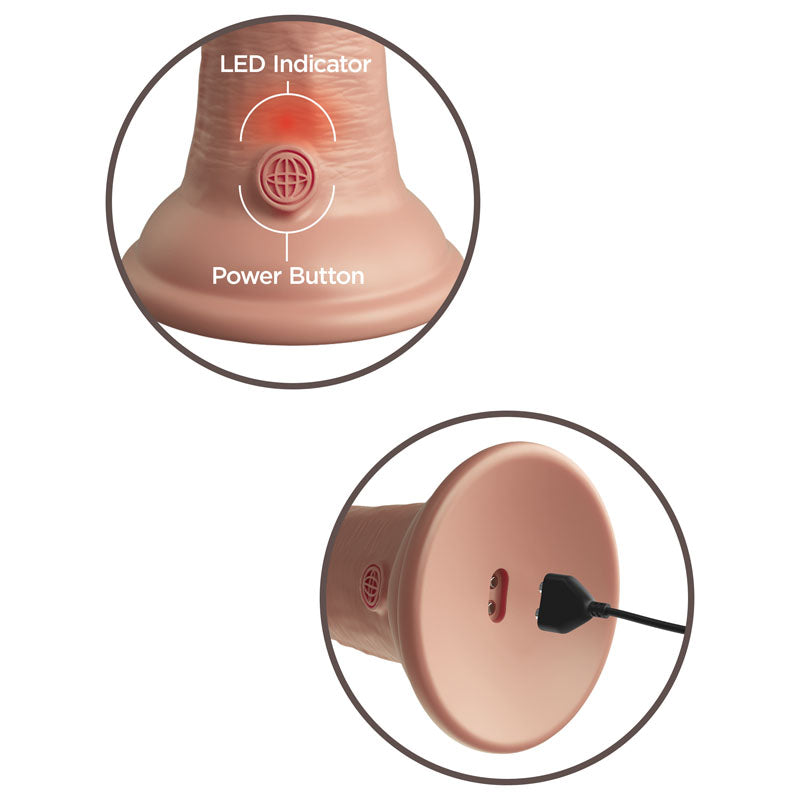 King Cock Elite 8 Inch Flesh Vibrating Dual Density Cock