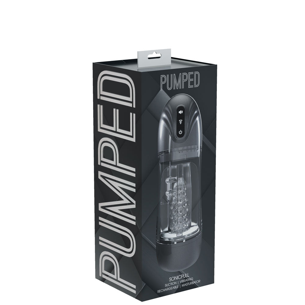 Pumped SonicPull - Sucking Vibrating Auto Masturbator - Gunmetal