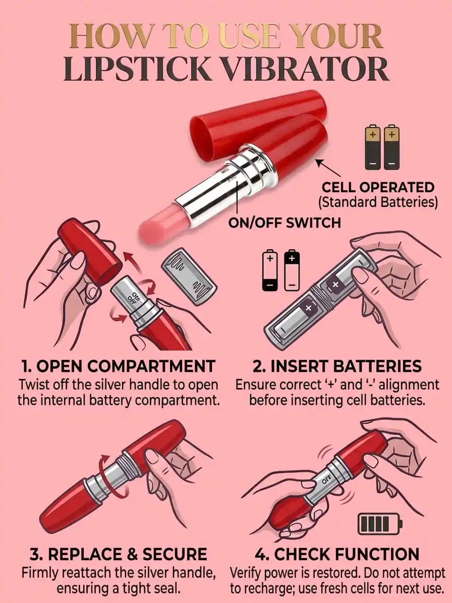 Discreet Lipstick Bullet Vibrator for Women – Compact Mini Massager with ON/OFF Dial Control | Buy Online India