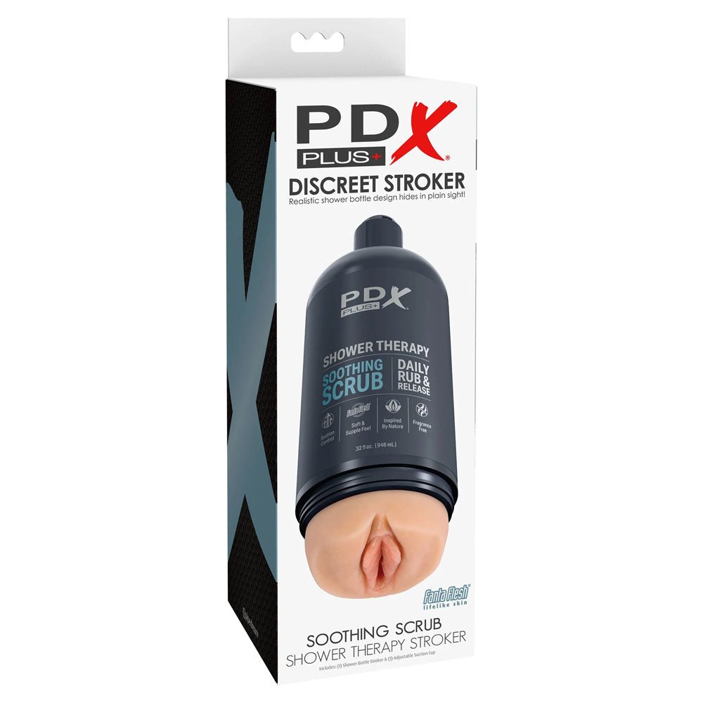 PDX Plus Shower Therapy - Soothing Scrub Vagina Stroker - Flesh