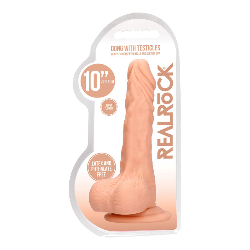 RealRock 10 Inch Realistic Flesh Dong with Balls