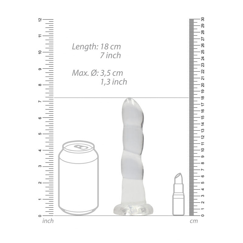 RealRock Non Realistic 7 Inch Dildo with Suction - Clear