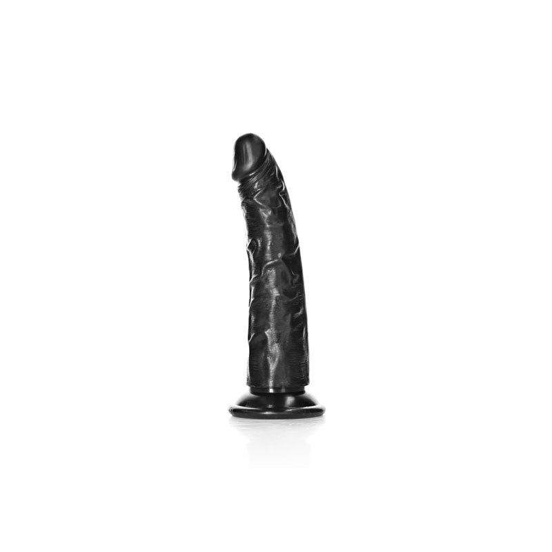RealRock 6 Inch Realistic Slim Dildo without Balls - Black
