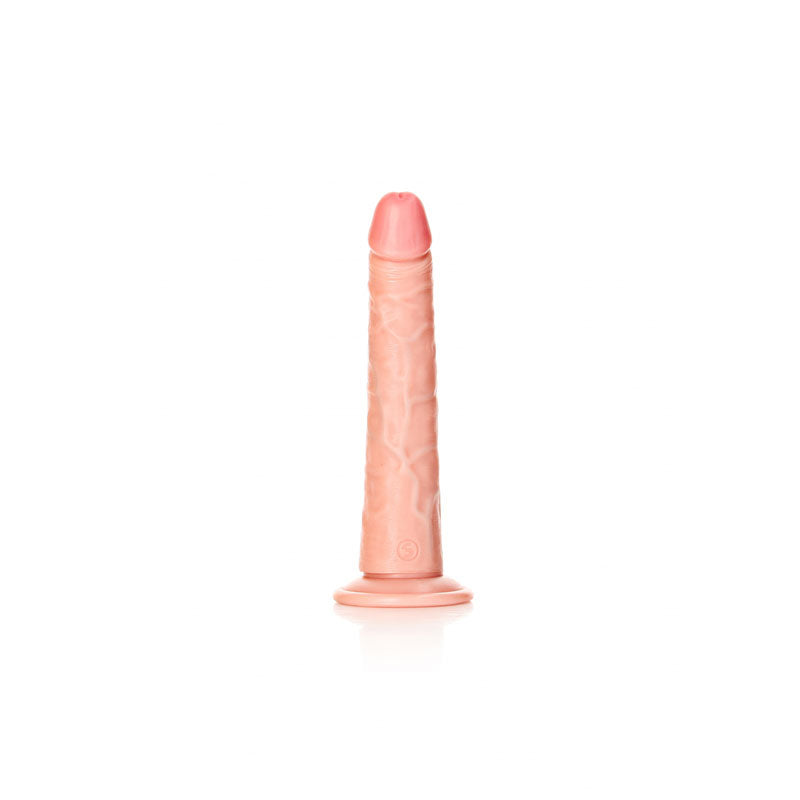 RealRock Realistic 8 Inch Slim Dildo with Suction Cup - Flesh