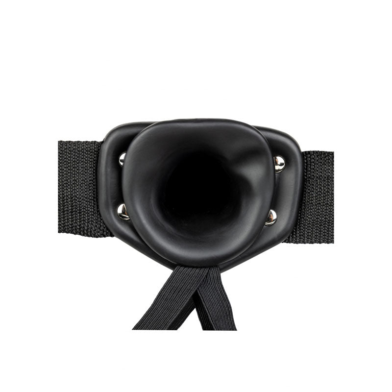 RealRock 8 Inch Hollow Strap-On - Black
