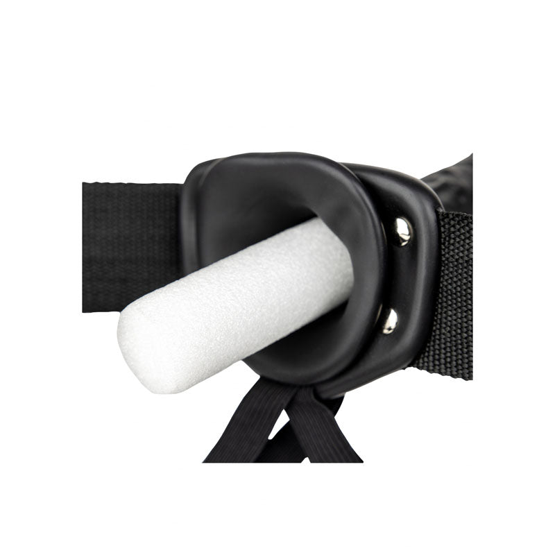 RealRock 8 Inch Hollow Strap-On - Black