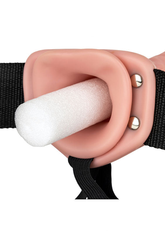 RealRock 8 Inch Hollow Strap-On - Flesh