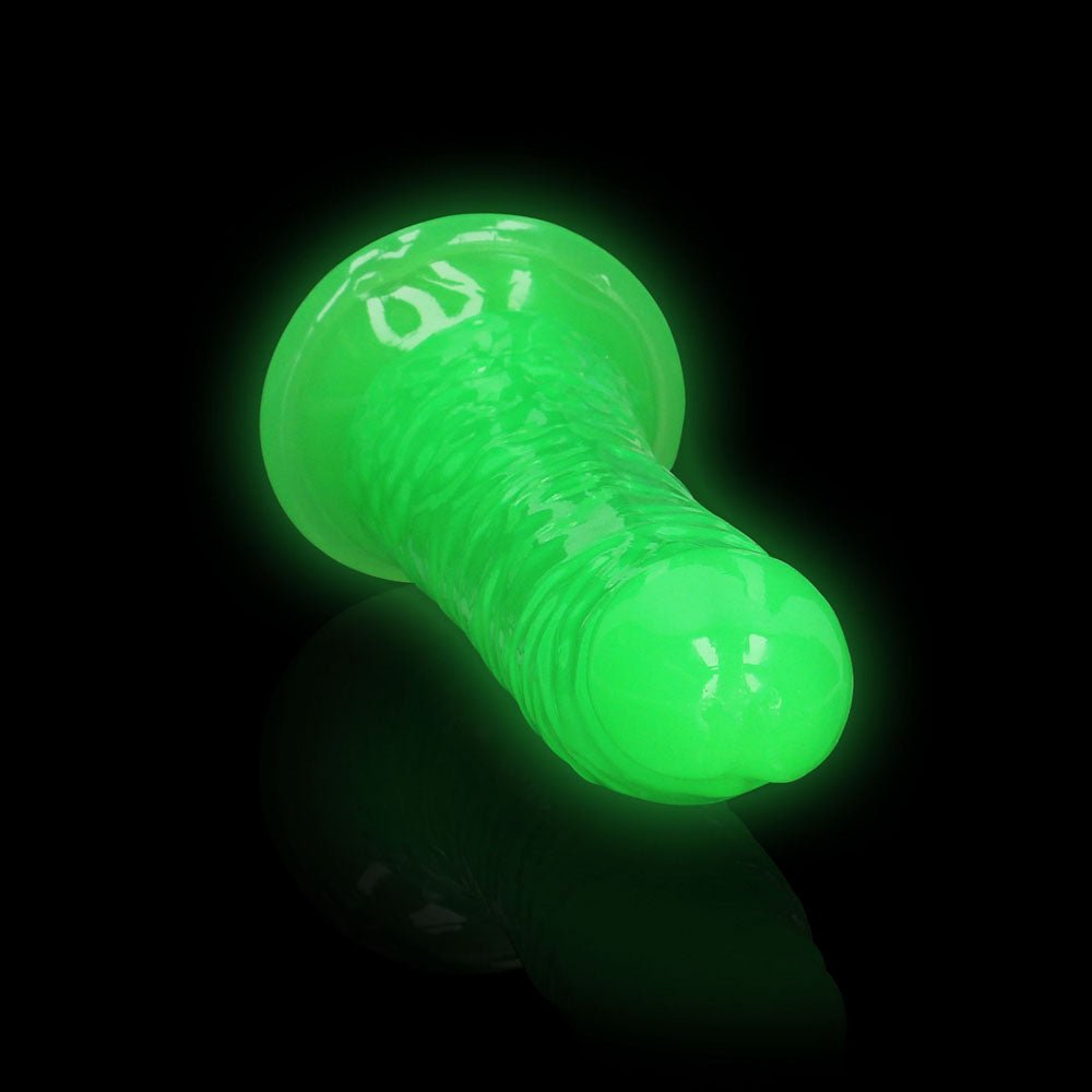 RealRock Slim 7 Inch Glow in the Dark Neon Dildo - Green