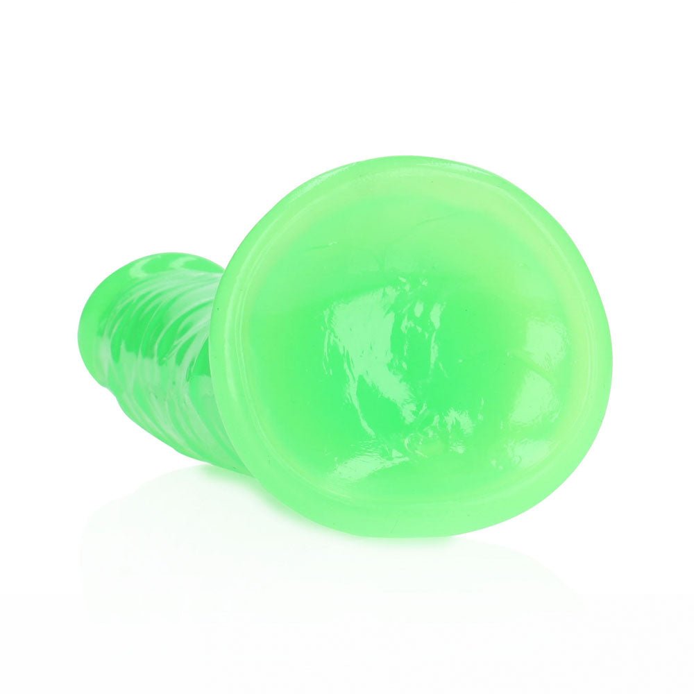 RealRock Slim 7 Inch Glow in the Dark Neon Dildo - Green