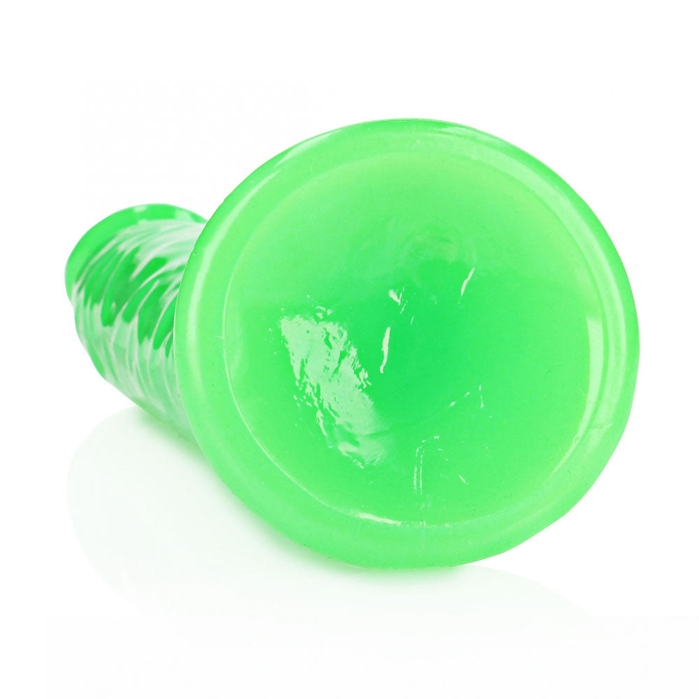 RealRock 11 Inch Slim Glow in the Dark Neon Green Dildo