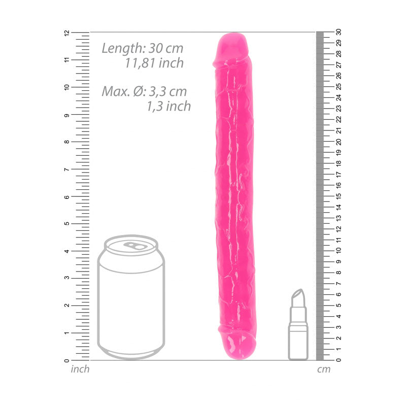 RealRock 12 Inch Glow in the Dark Double Dong - Pink