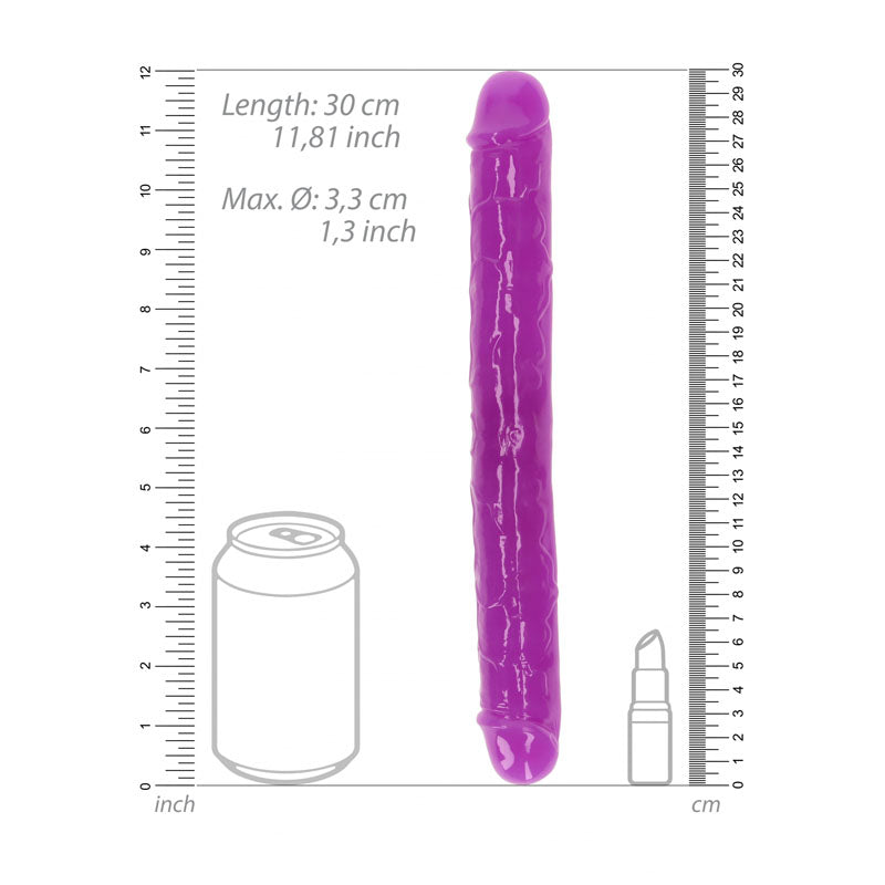 RealRock 12 Inch Glow in the Dark Double Dong - Purple