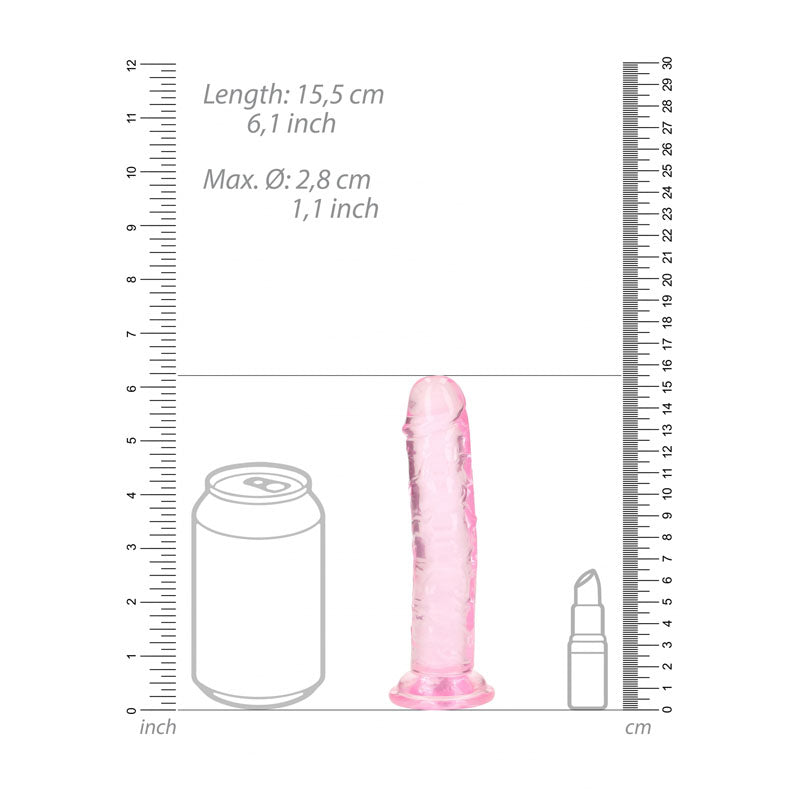 RealRock 6 Inch Straight Dildo - Pink