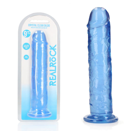 RealRock 25cm Straight Dildo - Blue 10 Inch Dong