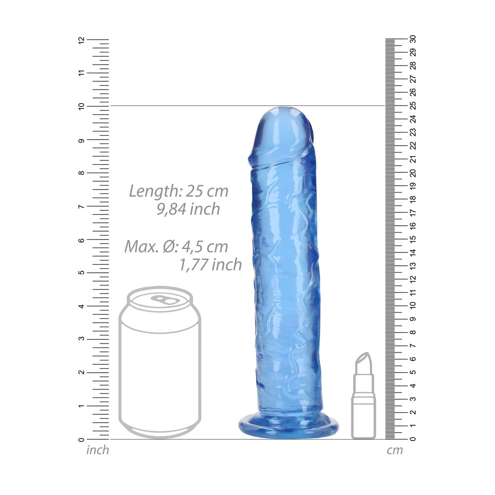 RealRock 25cm Straight Dildo - Blue 10 Inch Dong