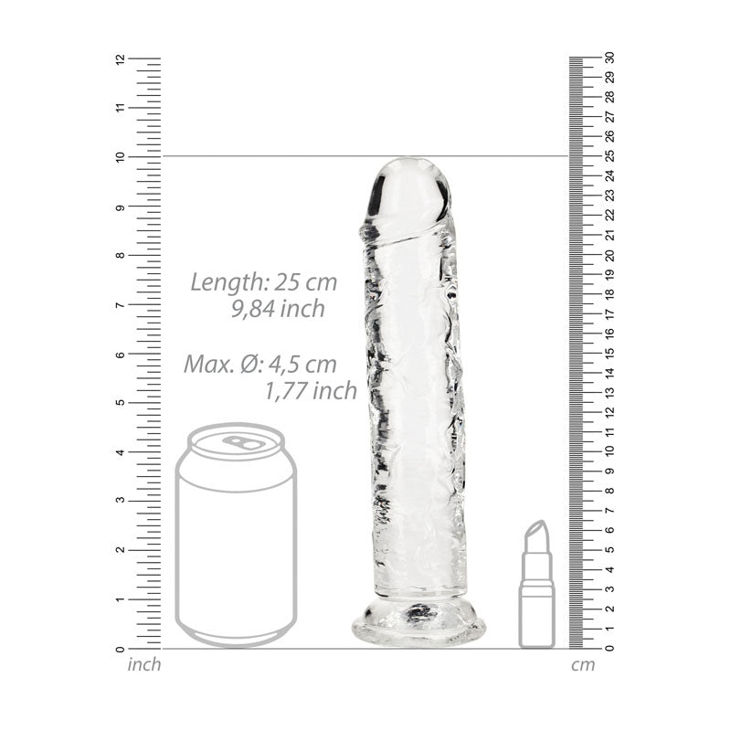 RealRock 10 Inch Straight Dildo - Clear