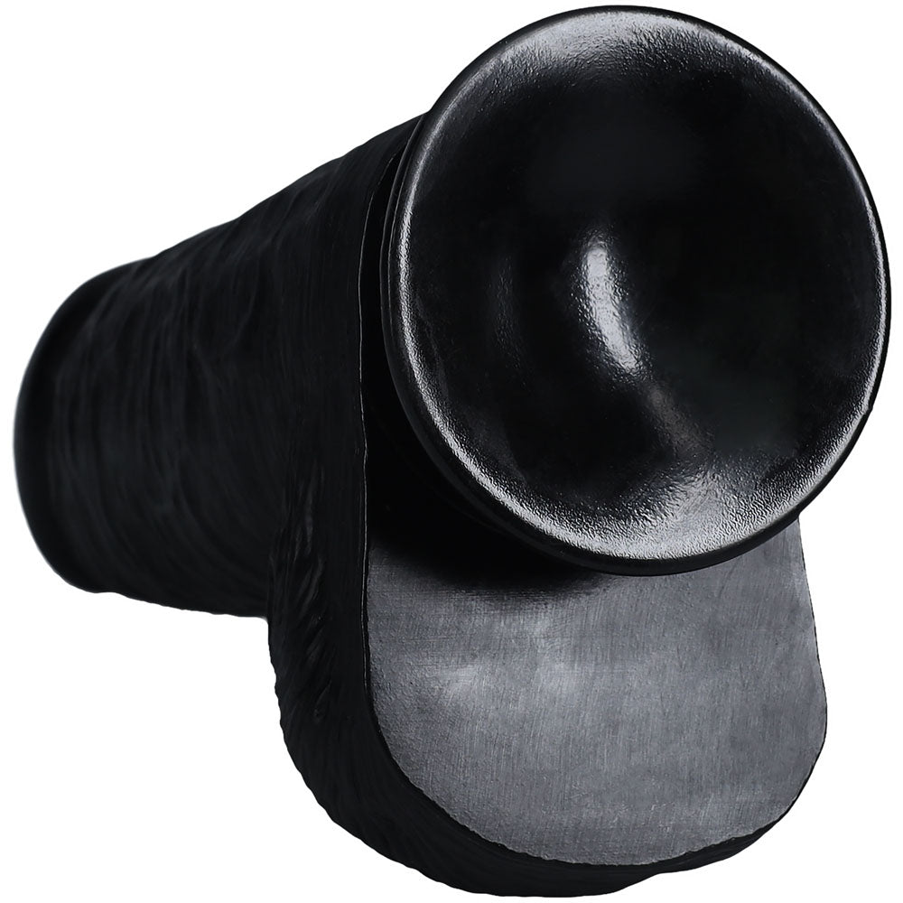 RealRock 10 Inch Extra Thick Dildo with Balls - Black