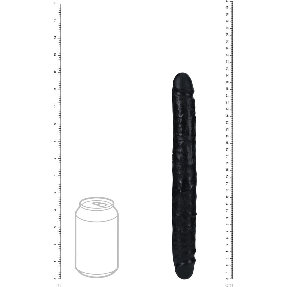 RealRock 12 Inch Slim Double Dildo - Black
