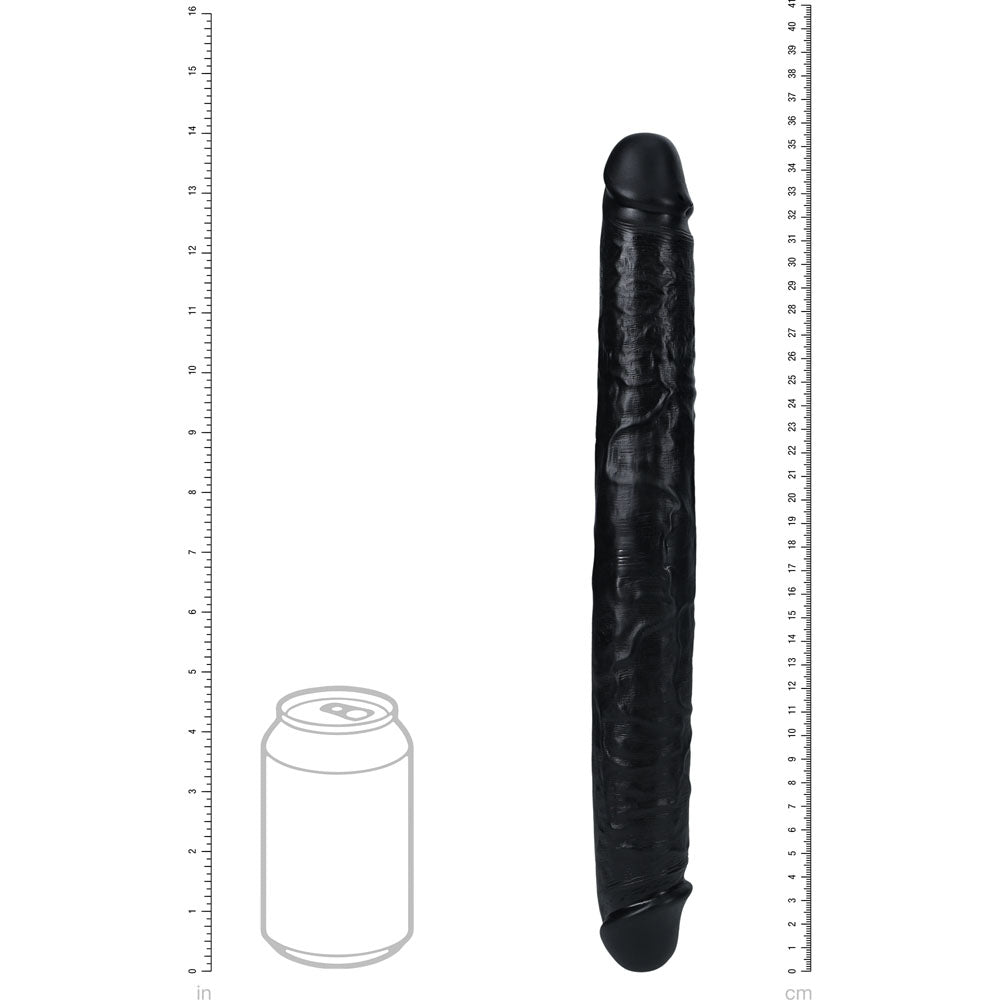 RealRock 14 Inch Thick Double Dildo - Black