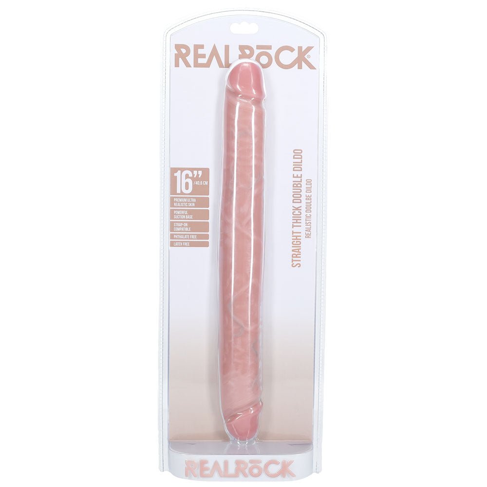 RealRock 16 Inch Thick Double Dildo - Flesh