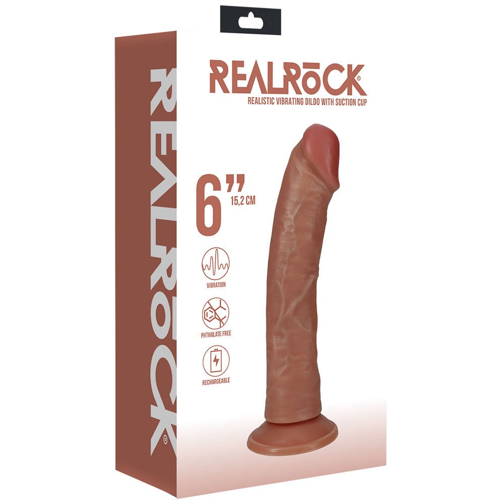 RealRock 6 Inch Vibrating Cock - Tan