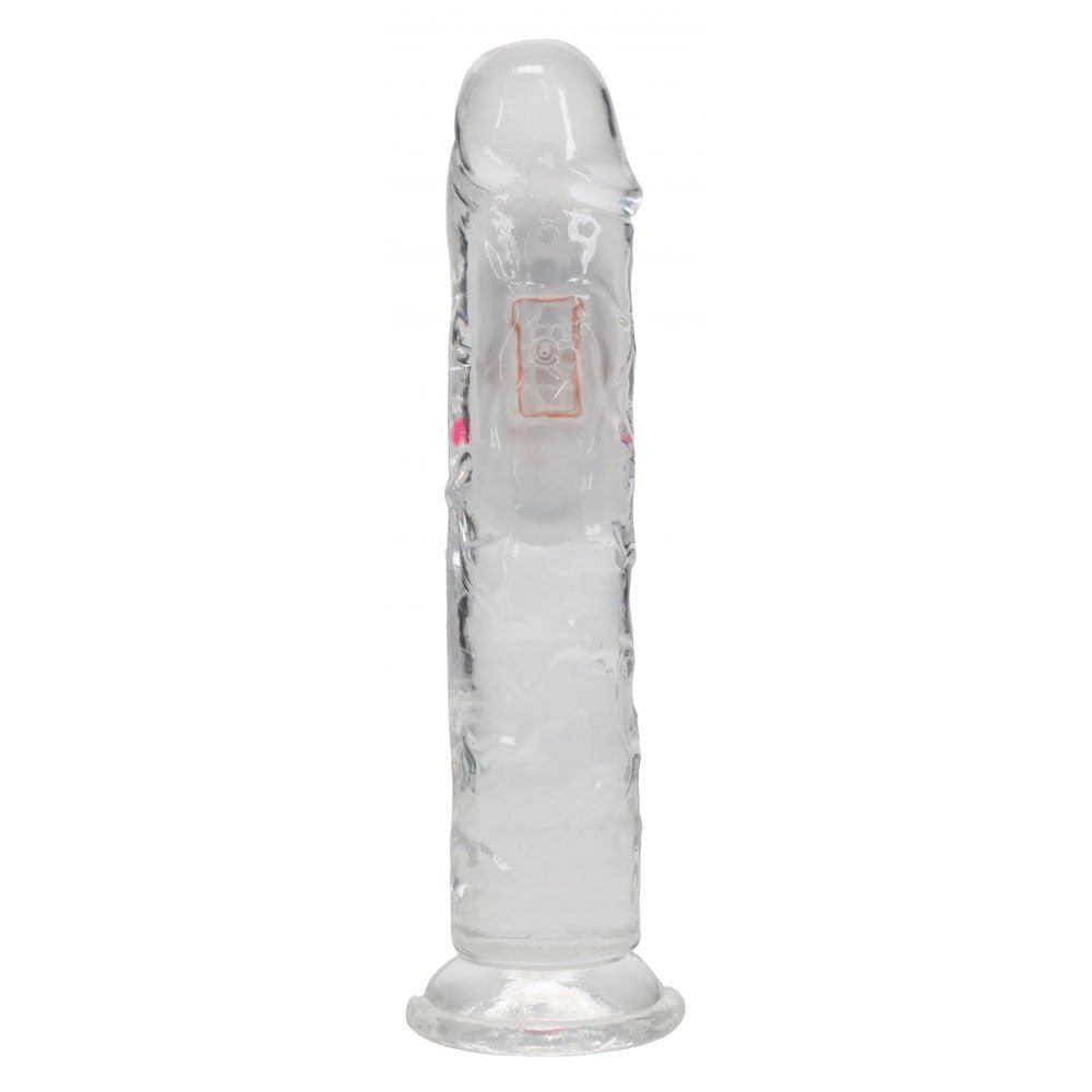 RealRock 7 Inch No Balls LED Vibrating Dong with Remote - Clear