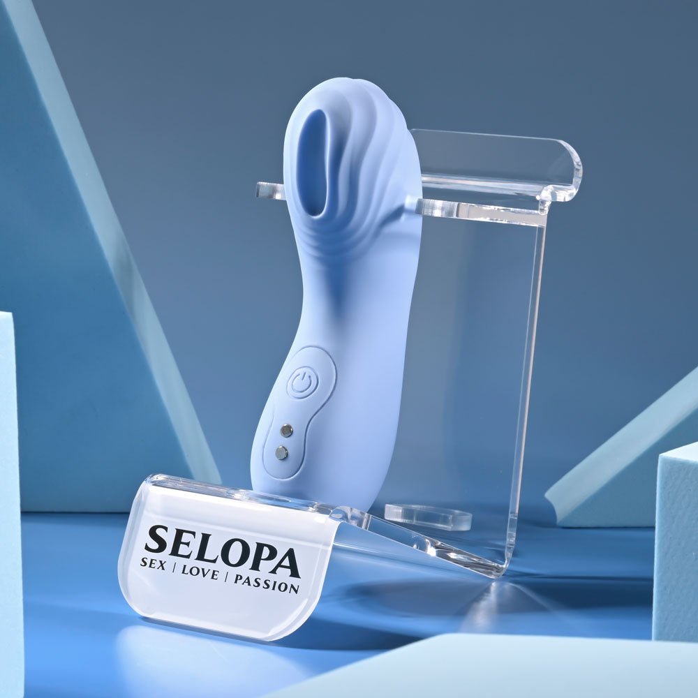 Selopa Good Point Hollow Vibrating Finger Stimulator - Blue