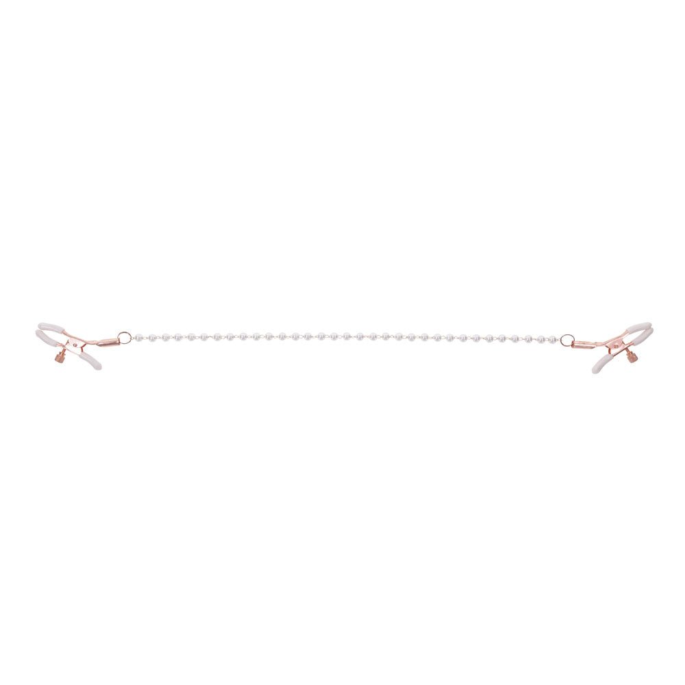 Sex & Mischief Peaches n CreaMe Pearl Nipple Clamps - Peach