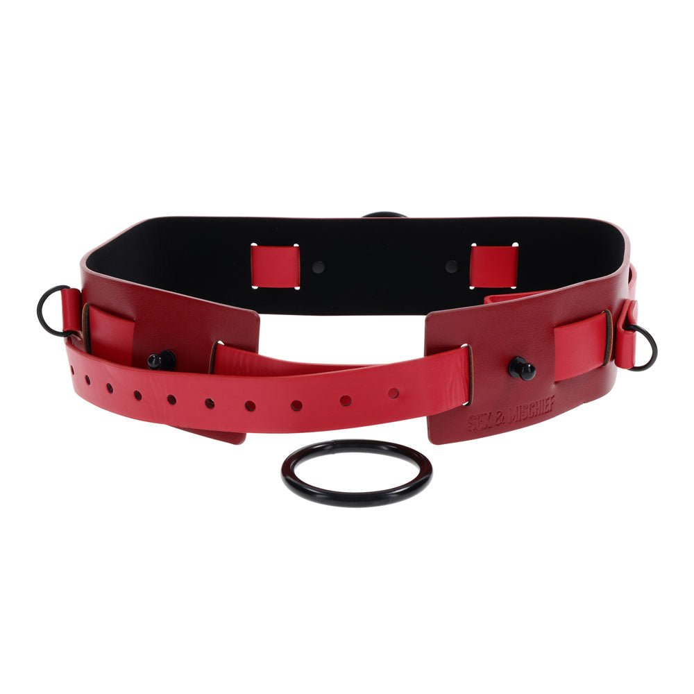 Sex & Mischief Exs & Ohs Bound and Belted Restraint - Red
