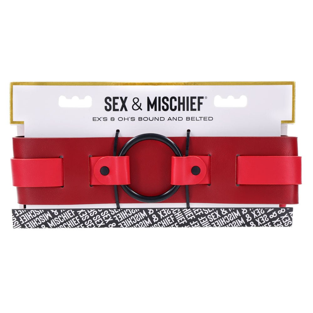 Sex & Mischief Exs & Ohs Bound and Belted Restraint - Red