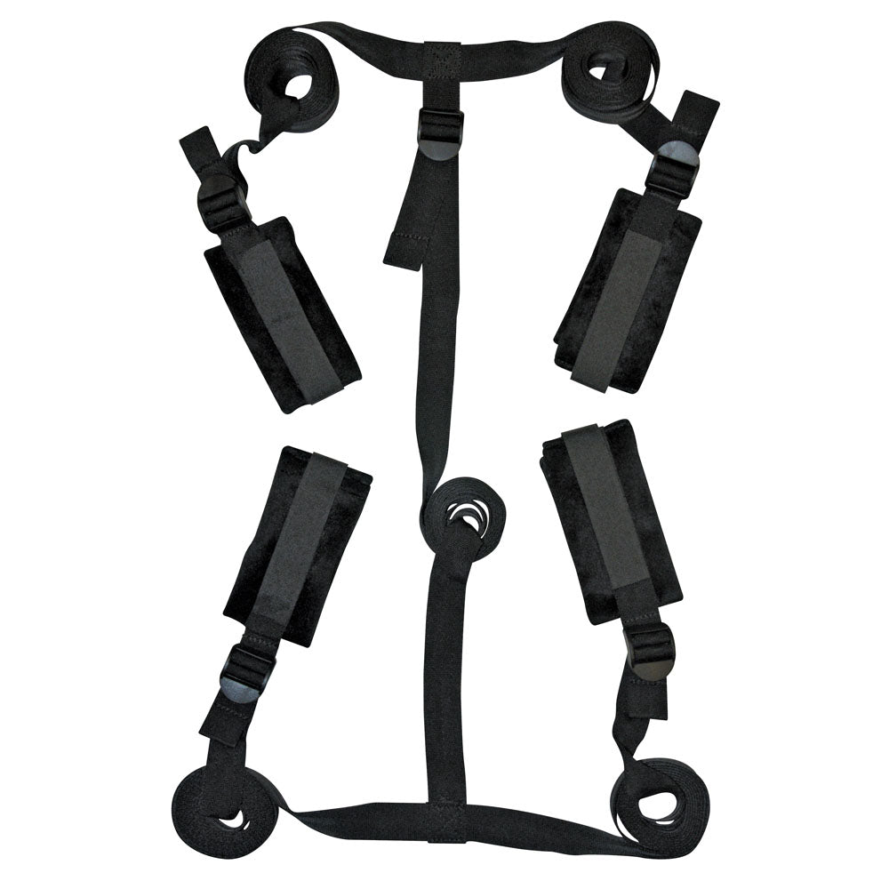 Sex & Mischief Bed Bondage Restraint Kit - Black